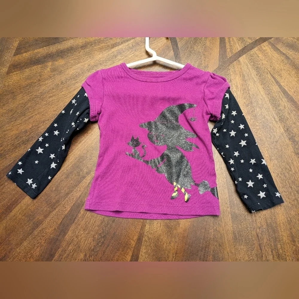 Carter's Purple and Black Witch Long Sleeve Tee